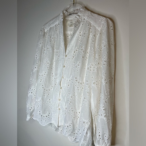 Anthropologie Trovata Birds Of Paradis Eyelet Embroidered Blouse - Picture 3 of 8